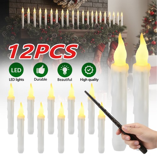 12x flammenlos led stabkerzen - flammenlos,
