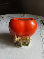 niedliche kleine Vase Herz mit Reh verm. Katzhütte 70er Jahre Vintage