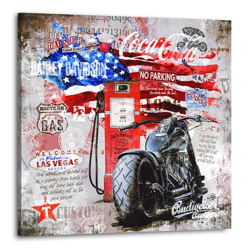 Leinwandbild harley davidson - leinwandbild,