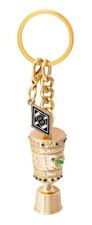 Borussia Mönchengladbach Schlüsselanhänger - 3D Pokal mit Logo Charm - golden