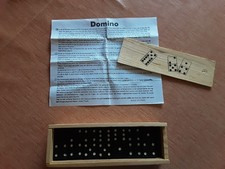 Vintage Domino Spiel, 28 Holzsteine in Holzbox 