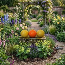 Gartenkugel 3er set - 3er, (2xgelb