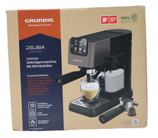 GRUNDIG KSM 6430 Siebträgermaschine mit integriertem Milchbehälter,1628 W, Black