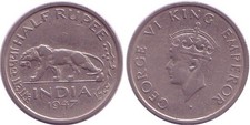 Britisch-Indien ½ Rupie 1947