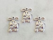 5x Anhänger Hase mit Möhre 21x15mm Charms Osterhase Ostern Schmuck Deko Basteln