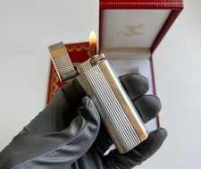 Cartier Paris Feuerzeug Bicolor 925 Silber u.750 Gold Massiv Revidiert/Dicht RAR