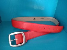 Ledergürtel orange mit Schnalle VERA PELLE  95, 4/6cm gebraucht