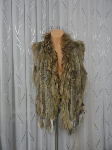 Damen echt rabbit weste gr - rabbit, weste,
