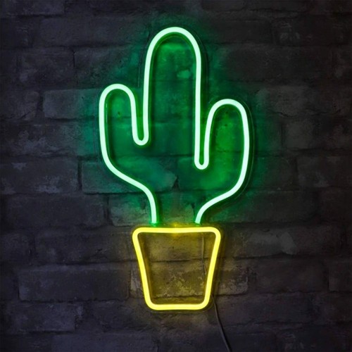Neon led schild - led, kaktus