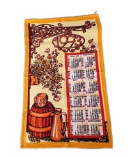 19783 Malimo Kalender DDR Geschirrtuch Camping Küche Tuch Vintage Stoff Ostalgie