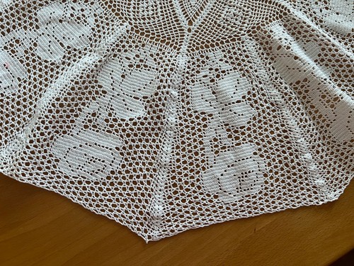 Häkeldecke rund cm - , weiß