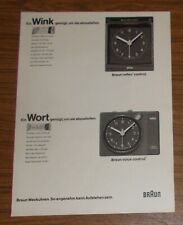 Seltene Werbung BRAUN REFLEX CONTROL VOICE CONTROL Weckuhren Wecker 1988