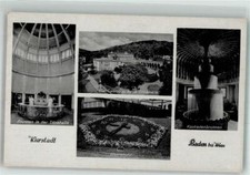 38056587 - Baden Gasthaus Kur-Casino Blumenuhr Kaskadenbrunnen Baden, Bezirk