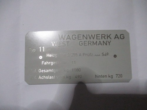 Typenschild schild für typ - vw,