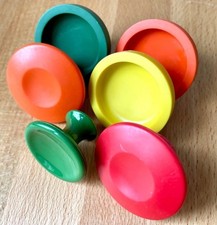 Original Space Age Möbelgriffe orange gelb grün rot Kunststoff Vintage 70er