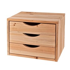 Holz Schubladenbox Aufbewahrungsbox Holzbox Ordnungsbox mit 3 Schubladen SB3