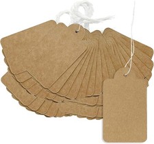 Preisschilder Anhänger 500 Stk Kraftpapier Hängeetiketten mit Faden 35 x 22mm Pr