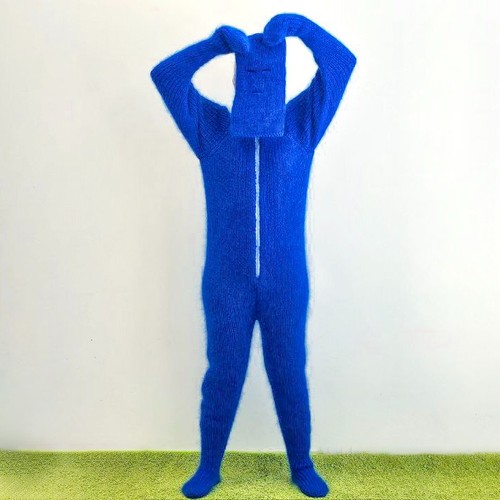 Blue catsuit thick fuzzy