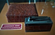 Tischfeuerzeug Chronex 3000 mit Etui - Original 1960/70er Jahre