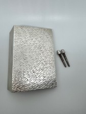 70er Jahre Retro Alu Stoßgriff Türgriff rechteckig silber Muster abstrakt