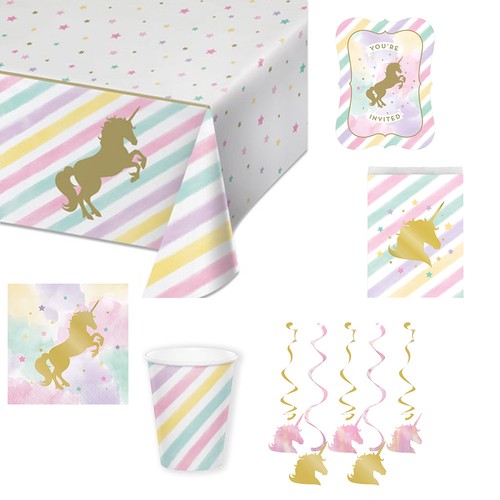 Partydeko set mittel unicorn - partydeko,