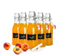 6 Glasflaschen Bügelverschluss 200ml Tafelfeld Trinkflasche Drahtbügelflasche