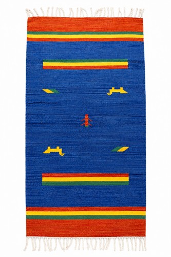 Kelim teppich blau baumwolle - teppich,