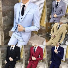 Männer Blazer Weste Bräutigam Hochzeitskleid Einfarbig Für Bürogeschäfte Hose