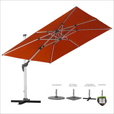 anndora® Ampelschirm Aluminium Sonnenschirm mit Kurbel 3x3 m Terracotta Groß