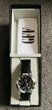 Schöne Armband-Uhr GFF Watches Schwarz Leder Chronograph Wie Neu!
