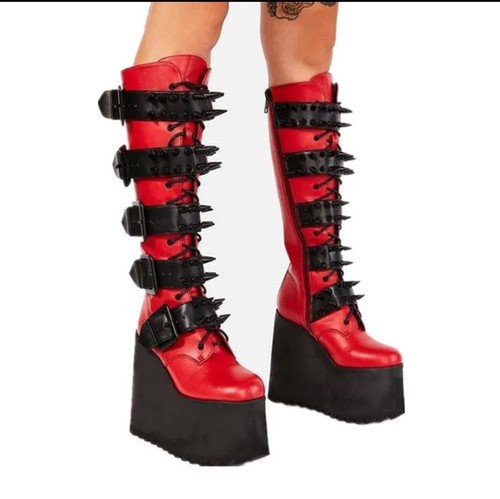 Plateau stiefel rot - plateau,
