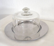 alte Glasglocke mit Serviertablett für Käse Törtchen  Deko Durchmesser 30 cm !!