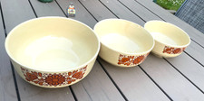 3 Schüsseln DDR Keramik 21, 18 & 16cm Blumenmuster Schüsselset Salatschüssel