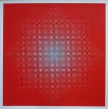 Almir Mavignier, Original Serigraphie 1973, signiert, 4/200, B 1, OP ART