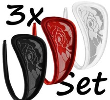 3er Set Spitze Damen C-String