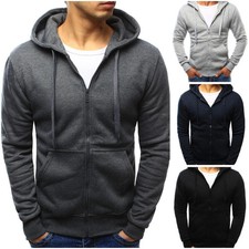 Herren Kapuzenpullover Zipp Pullover Sweatshirt Sweatjacke Basic Hoodie