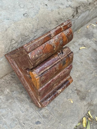Antiker holz wandkerzenhalter - holz,