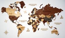 3D-Holz Weltkarte 150 x 90 cm