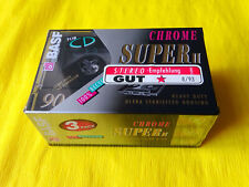 3x BASF Chrome Super II 90 Cassette Tapes 1993 + OVP + SEALED + Im Pack +