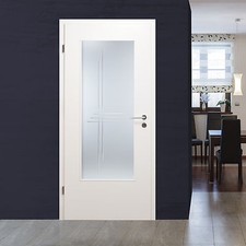 Glaseinsatz für Holztür Satinato mit Kristallrillenschliff LAR-972-S