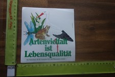 Alter Aufkleber Tierschutz Vogelschutz ARTENVIELFALT Storch