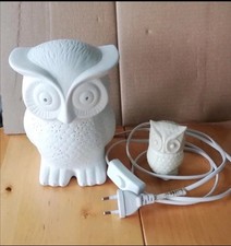 Lampe Eule 20 cm Weiß Deko