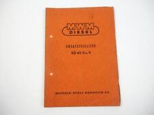 MWM KD412D KD412V 3 und 4 Zylinder Dieselmotoren Ersatzteilliste