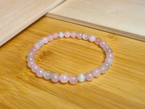 6mm rosenquarz armband mit - rosenquarz,