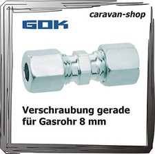 Schneidringverschraubung gerade für 8mm Gasrohr Verschraubung Verbinder Propan