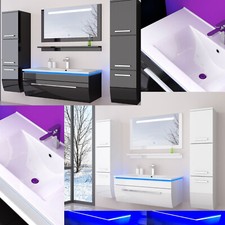 Badmöbel Set montiert Weiss