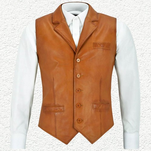 Herren lammleder weste - herren, western
