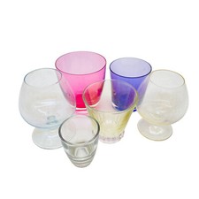 Gläser Sammlung bunt rosa 6er