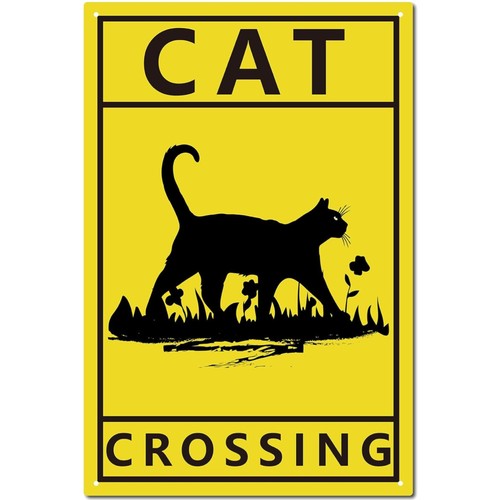 Blechschild schwarze katze - blechschild,