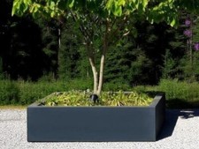 Pflanzgefäß Pflanzkübel Blumenkübel Hochbeet Pflanzeraus Fiberglas in Anthrazit